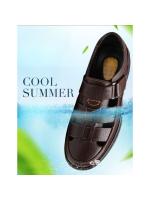 Sandalias casuales huecas y transpirables de cuero genuino de verano 2025 para hombre, sandalias con agujeros de cuero suave, sencillas y cómodas. - details 2