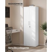 Armario de Garaje de 5 Estantes con 2 Puertas, Armario de Oficina, 40 x 80 x 180 cm, 1 Cerradura, Estantes Ajustables, Gabinete de Metal, Gris Mate OMC015G01 - details 20