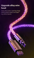 Cable de carga súper rápida RGB brillante con rotación de 180 °, Cable USB a tipo C, flujo MicroUSB, Streamer colorido, línea de datos de cargador, 6A, 120W - details 2