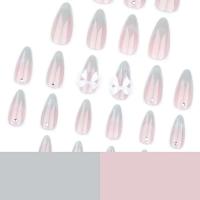 24 piezas falsas francesas en forma de ojos de gato, lazos de mariposa tridimensionales con puntas de diamantes, adecuadas para mujeres y - details 3