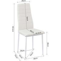 Sillas de Comedor Juego de 4 Sillas de Metal para Cocina, Silla de Mesa Comoda Silla con Asiento Tapizado, Negro - details 63