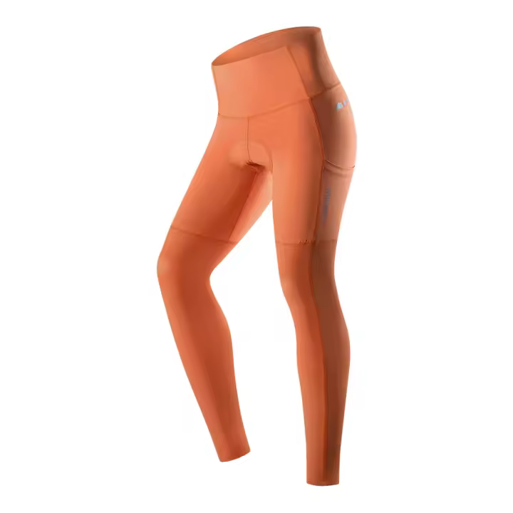 WOSAWE Pantalones de Ciclismo para Mujeres Cintura Alta, Cierre Elástico, Tela de Broadcloth, Transpirables, A prueba de golpes Negro, Naranja, Tallas XS-XL - 1