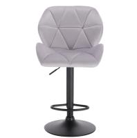 Silla de Bar de Terciopelo Ajustable con Vólante Base de Pie de Acero con Levantamiento de Gas para Desayuno y Comedor - details 4