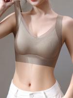 3pcs Sujetadores Deportivos de Moda para Mujer - Detalles de Encaje y Malla Sexy, Sin Aros con Almohadillas Extraíbles, Mezcla de Nailon - details 2