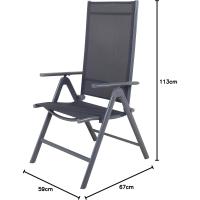 Silla plegable de aluminio Korfu, 67 x 59 x 113 cm, Carbón - details 62