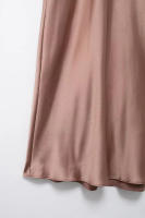 Vestido largo de satén sin mangas para mujer, casual Tre con escote grande y espalda abierta, fruncido, verano - details 11