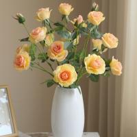 Rosa hidratante Artificial grande, 6 cabezales, simulación de tacto Real, ramas de flores rosas, flor falsa realista hecha a mano - details 2
