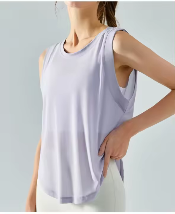Camisetas Deportivas de Secado Rápido para Mujer Top Corto XL, Camiseta de Yoga Transpirable de Talla Grande, Chaleco sin Mangas para Entrenamiento en Gimnasio - 1