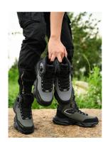 Zapatos de seguridad con botón giratorio para hombre, calzado de trabajo impermeable, botas de construcción con tiras reflectantes, punta de acero, talla 48, Invierno - details 3