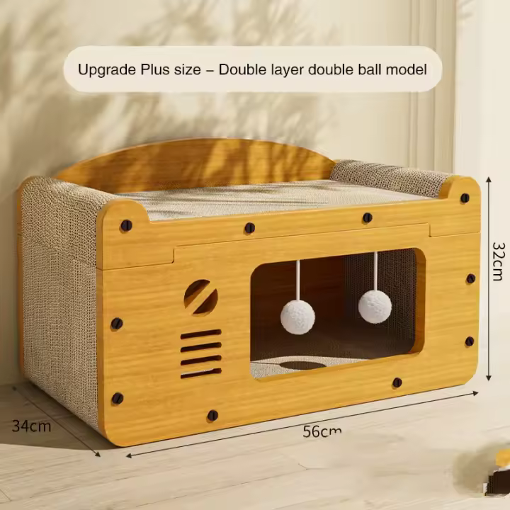 Cama Universal de madera para mascotas, cama de doble capa para gatos y perros pequeños, adecuada para múltiples mascotas KOOBDIN, todas las estaciones - 1