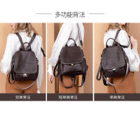 Mochila de cuero genuino para mujer, bolso de moda, bolsas de viaje antirrobo, estilo urbano, plegable, de cuero suave, bolso trasero vintage, bolsas impermeables, estilo punk, personalidad callejera - details 4