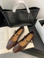 Tacón grueso negro Mary Jane zapatos zapatos de las mujeres nuevo simple y versátil boca ligera correa de metal de una palabra zapatos individuales - details 2