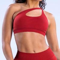 Sujetador deportivo para mujer, sujetador de yoga con un hombro, sujetador de gimnasio con recorte sin costuras - details 8