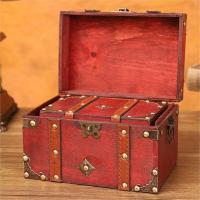 Caja del Tesoro de madera con cerradura de Color bronce, Cofre del Tesoro de diseño antiguo Vintage, contenedores de maletero de estilo Retro europeo, accesorios - details 3