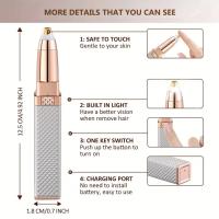 1pc Recargable Afeitadora De Cejas Y Cabello Con Luz LED Elimina Pelo Fino Y Dolorosamente Piel Facial Labios Y Cejas - details 5