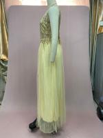 Vestido de mujer Vestido de noche de fiesta con empalme con cuello en V dorado brillante de verano - details 9