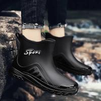 Botas de lluvia para hombre, botas desnudas a la moda, zapatos antideslizantes para trabajo de Chef, zapatos de pesca de goma impermeables y duraderos, zapatillas de deporte para hombre 2023 - details 6