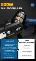 Motosierra Inalámbrica sin Escobillas SWANSOFT 6 Pulgadas Compacta para Cortar Madera, Podar Árboles y Jardín - details 7