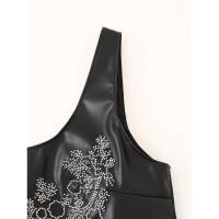 Vestido Mini Negro de Mujer con Decoración de Cuentas Moda Verano 2025 Elegante Sin Mangas para Mujer. - details 2