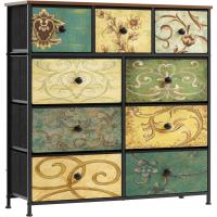 Cómoda con 9 cajones de tela, cómoda de dormitorio, mueble de almacenamiento, muebles de dormitorio, cómoda de 9 cajones, cómoda para cocina, oficina, pasillo, estilo rústico - details 0