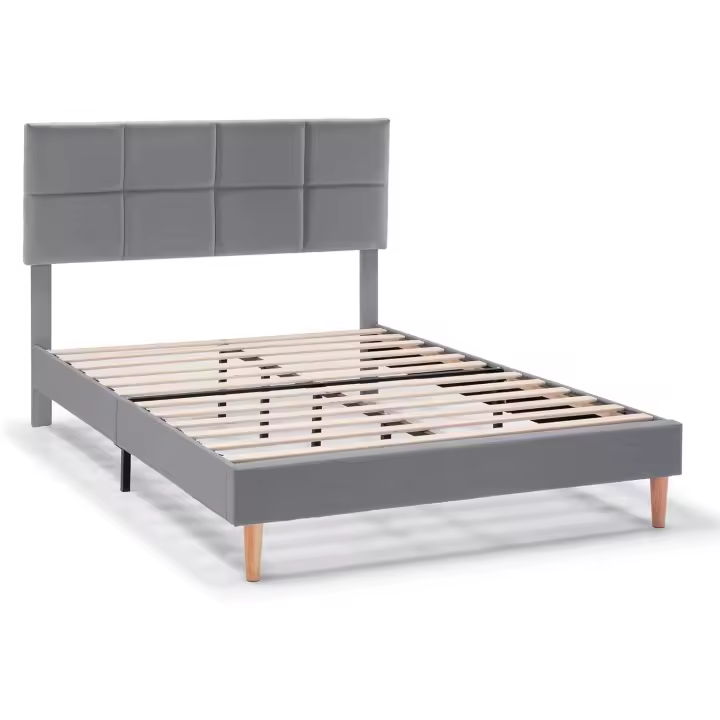 Estructura de cama tapizada de 30 cm, base para colchón, somier de láminas de madera, montaje sencillo - 1