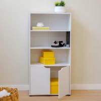 Estantería de Madera, Librería con Puerta y Compartimentos Abiertos, Mueble almacenaje, Organizador,en Color Natural de 119x29x59 cm para Estudio,Dormitorio,Salón, Oficina y Biblioteca - details 25