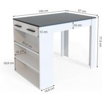 Mesa de Bar Reposo, Antracita/Blanco, 67 x 100 cm - details 2