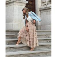 BUNO-Falda larga multifacética para mujer, cintura alta, estilo bohemio, ropa de primavera y verano, falda de tul - details 0