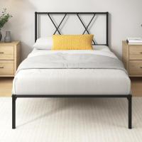 Marco de Cama de Metal Somier Altura de 30cm Montaje Fácil Espacio de Almacenamiento Bajo de la Cama Negro - details 12