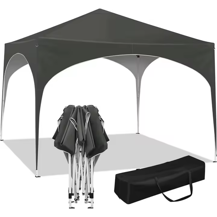 Gazebo-tienda de campaña para fiestas, Gazebo impermeable, protección solar, tela Oxford y marco de Metal, 3x3m, color gris - 1