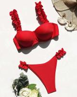 Conjunto de bikini push-pull para mujer, bikini sexy de encaje con lazo, traje de baño de dos piezas para mujer, traje de playa L 2024 - details 24