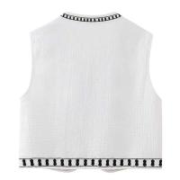 Bordado floral para mujer, chaleco corto con cuello en V, ropa sual, tops elegantes, primavera y verano - details 4