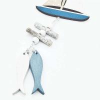 Colgante de decoración para colgar en la pared de barco de peces pequeños de madera de estilo marino, regalos creativos, artesanías de viento oceánico, decoración del hogar - details 7