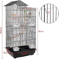 Jaula para pájaros de 2 puertas para pájaros, canarios, adoquines, periquitos, periquitos, piñones, metal, juguete incluido, perchas giratorias - details 3