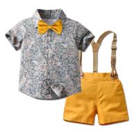 Traje Hermanos 2025 verano, niños y niñas pastoral de manga corta, camisa floral, mono y pantalones cortos. - details 15