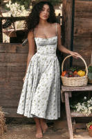 Vestido de mujer sin mangas y hombros, diseño elegante, vestido de corte - details 36