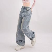 Vaqueros Retro Americanos de Cinco Puntos Pantalones Holgados de Pierna Ancha para Mujer - details 16