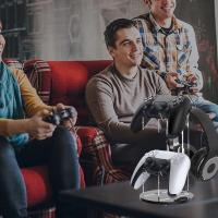 Soporte de exhibición acrílico de 2 capas para mando de juegos, transparente, con soporte para auriculares, colgador, controlador de juego inalámbrico, ahorro de espacio - details 6