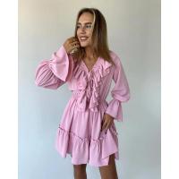 Mini vestido elegante alto con manga larga, agujero en la cintura, lazo de moda para mujer - details 14