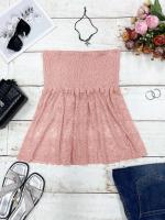 Top de Tubo de Encaje XXXL Vestido de Playa de Verano para Mujeres Estilo Desechado Casual con Hombros Descubiertos - details 1