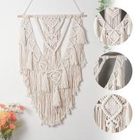 Tapiz colgante de pared de macramé, decoración de algodón, Bohemia, tejido a mano, estilo nórdico, sala de estar, decoración artística para el hogar, hermosos regalos - details 1
