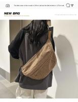 Riñonera de gran capacidad para mujer, bolsos de hombro tipo bandolera, riñonera informal, bolso sencillo para teléfono, riñonera de pana, bolso de plátano para mujer - details 3