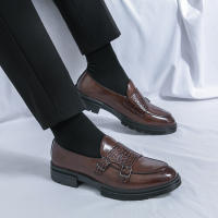 Zapatos Formales para Hombres Estilo Inglés Elegante Tacón Bajo PU Doble Hebilla Talla Grande 38-46 - details 10