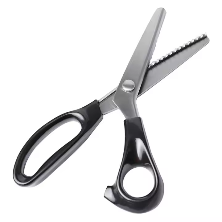 Tijeras onduladas triangulares para costura, tijeras de encaje de tela, mango de agarre cómodo, artesanía profesional Zig Zag - 1