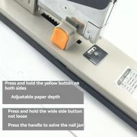 Grapadora de escritorio antideslizante multifunción, grapadora manual de gran capacidad, portátil con 4000 clavos, grapadora resistente - details 6