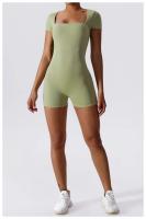 Mono de Yoga de Manga Corta para Mujer Ajustado Secado Rápido Entrenamiento de Danza Traje de Fitness Conjunto de Salto Alto Material Exterior de Nylon - details 22