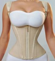 Fas Colombianas para mujer Body Shaper Corsé de chaleco estable de doble compresión con cierre de cremallera y ojo de gato - details 1