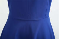 Women summer vintage with belt short sleeve v neck elegant retro swing party dresses - details 50