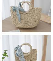 Bolso tejido de vid Yasewe, bolso tejido de gran capacidad para mujer, bolso de paja de estilo francés, bolso para fotos estilo Hepburn - details 13