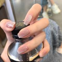 24 UDS corto ojo de gato rojo falso con adhesivo diseño francés juego completo portátil de uñas artificiales prensadas en la punta de la uña - details 3